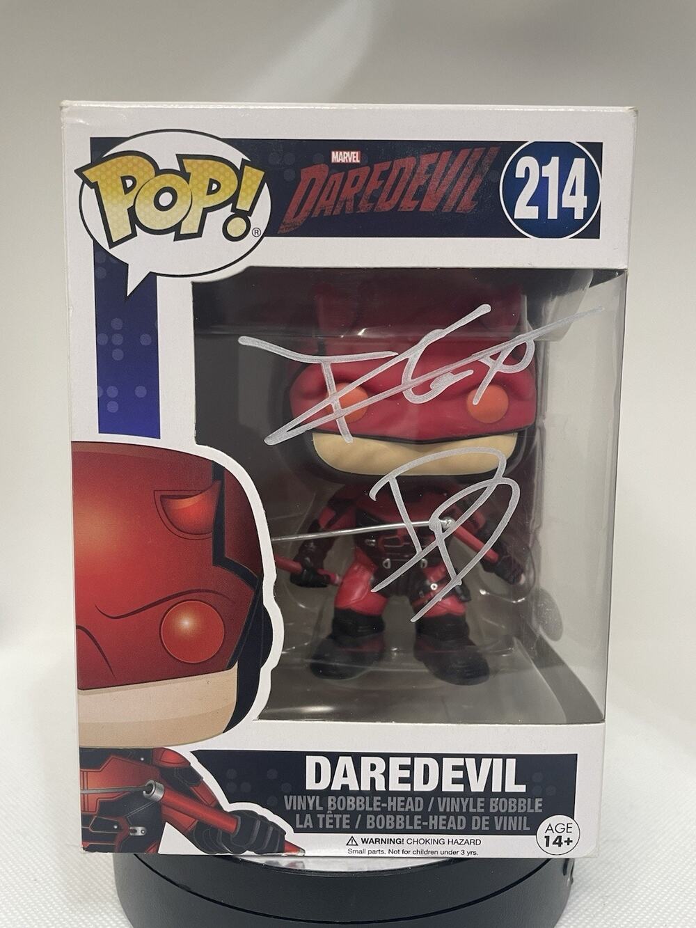 Funko Pop! Daredevil #214 Charlie Cox Signed Marvel - JSA Certified - Hard Stack